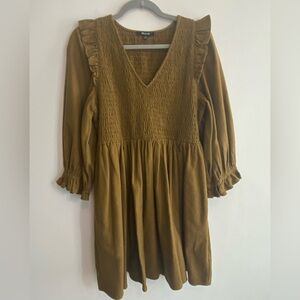 Madewell Olive Smocked Dress